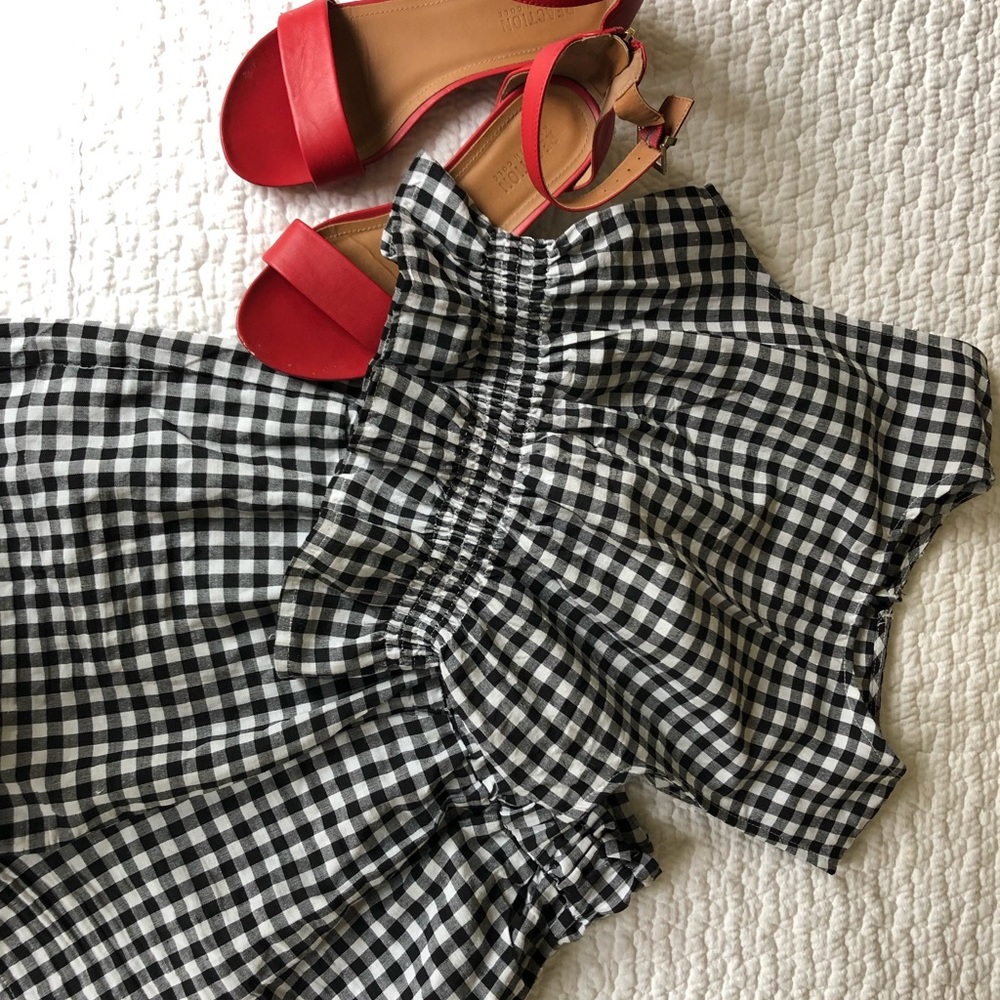 Combo gingham crop top and high-waist short